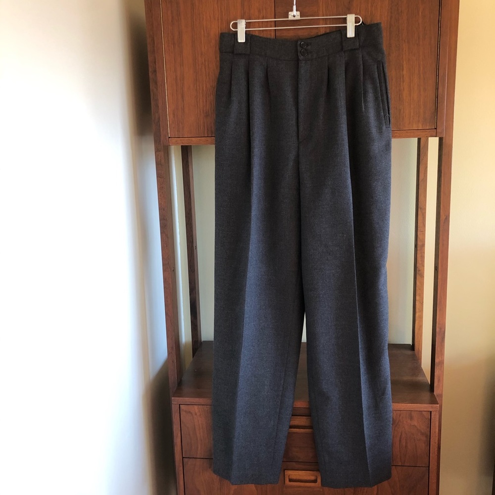vintage • high waist pleated wool trousers